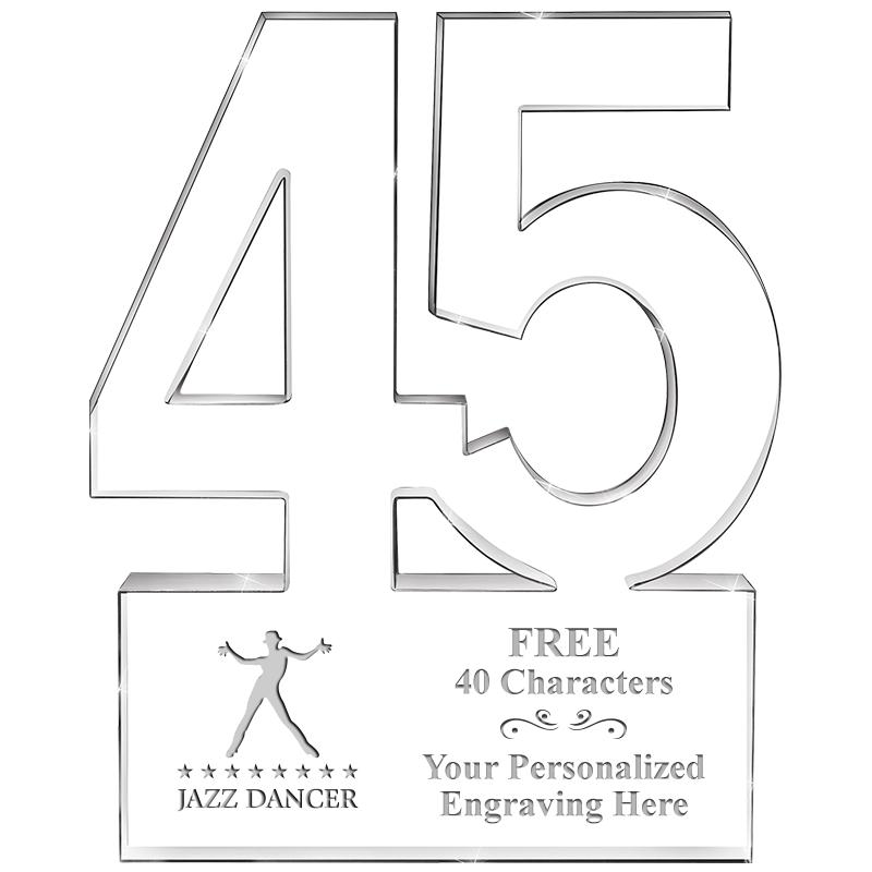 6" 45 YEARS OF SERVICE ACRYLIC