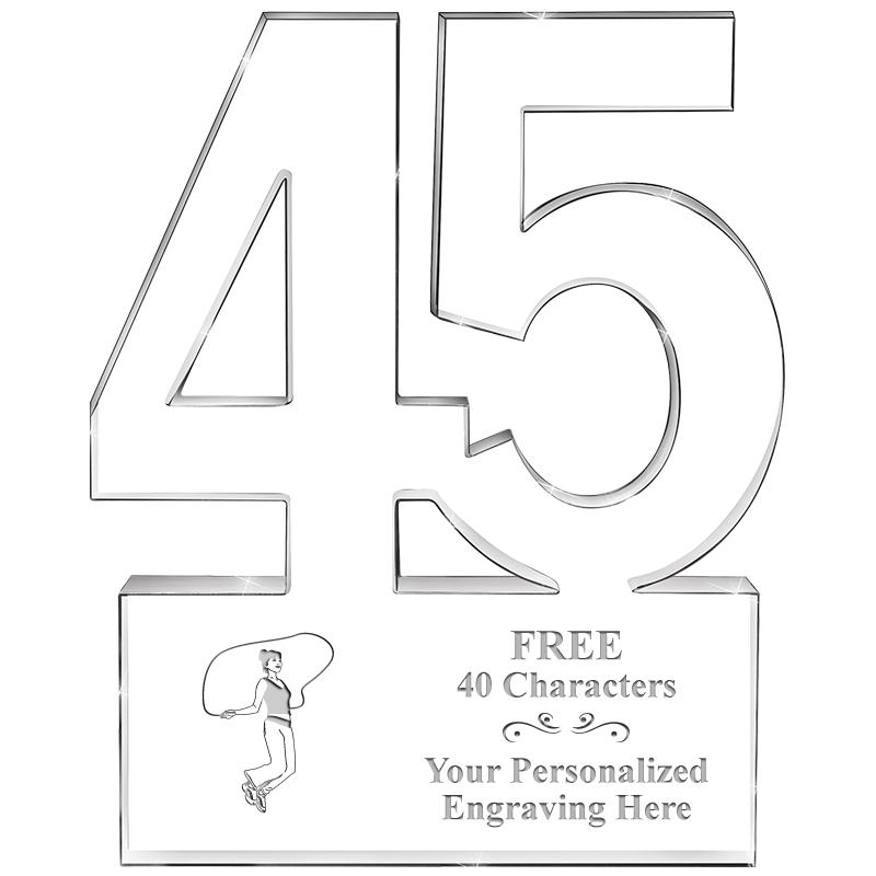 6" 45 YEARS OF SERVICE ACRYLIC