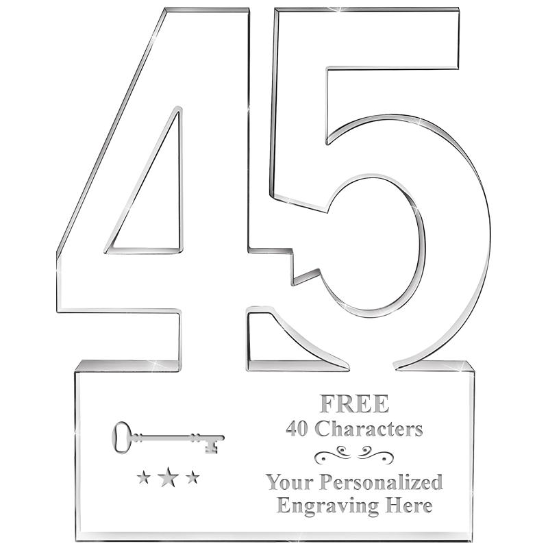 6" 45 YEARS OF SERVICE ACRYLIC