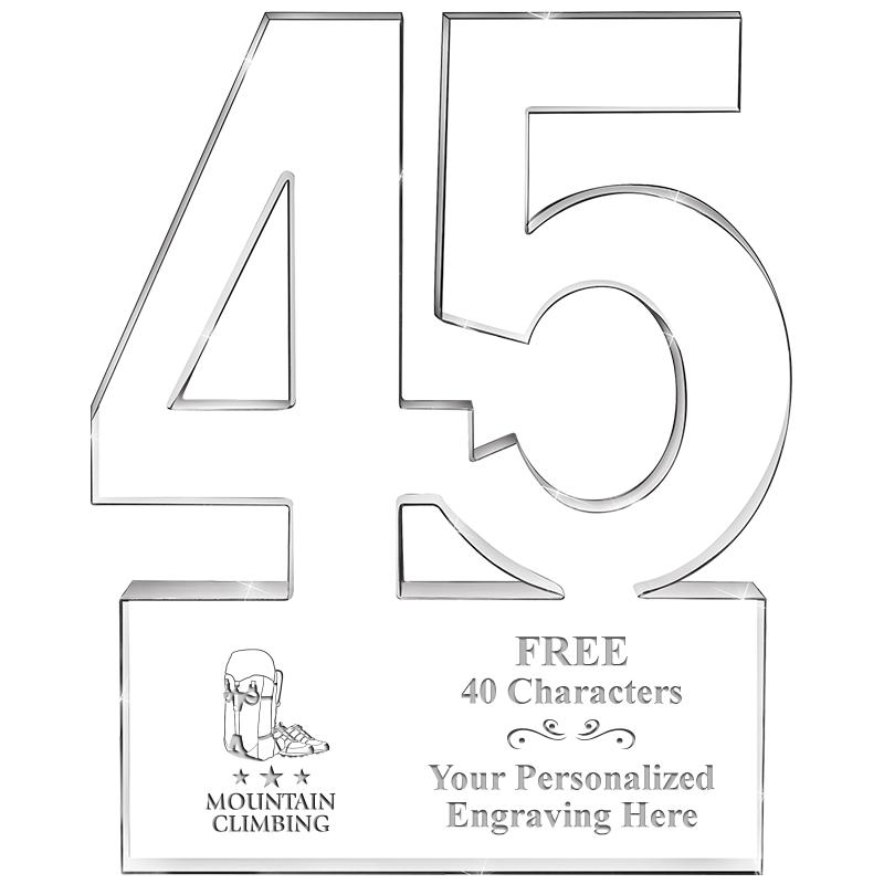 6" 45 YEARS OF SERVICE ACRYLIC