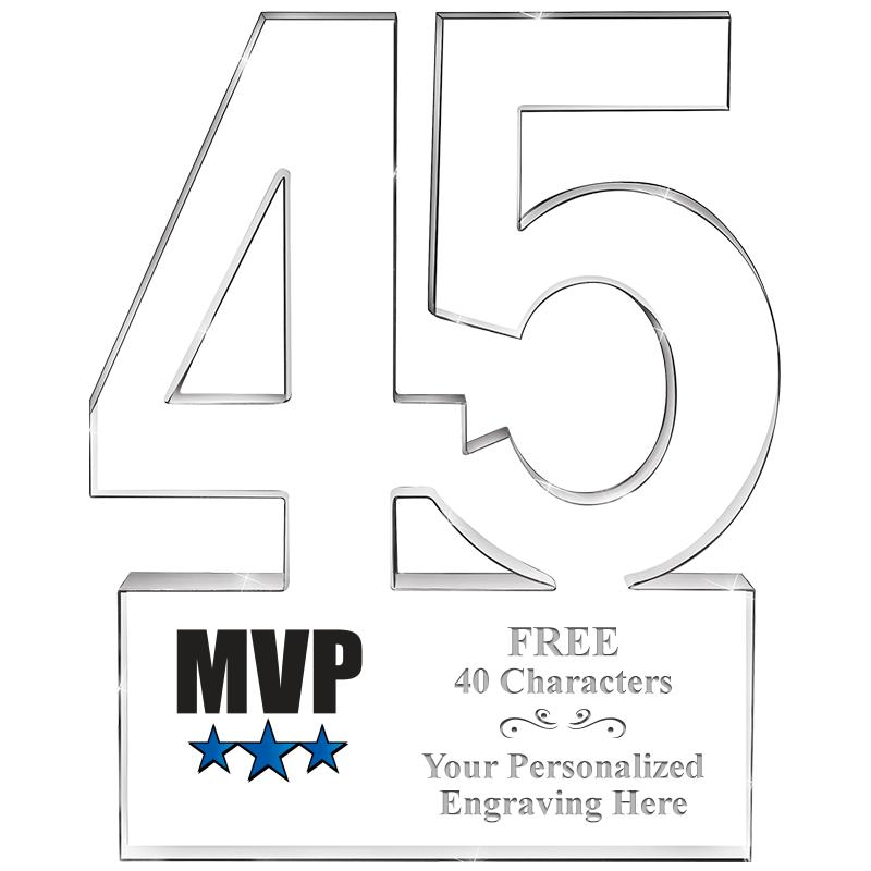 6" 45 YEARS OF SERVICE ACRYLIC