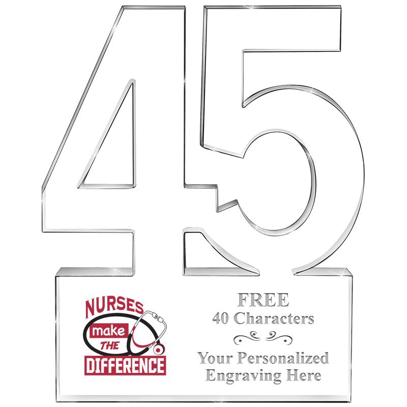 6" 45 YEARS OF SERVICE ACRYLIC