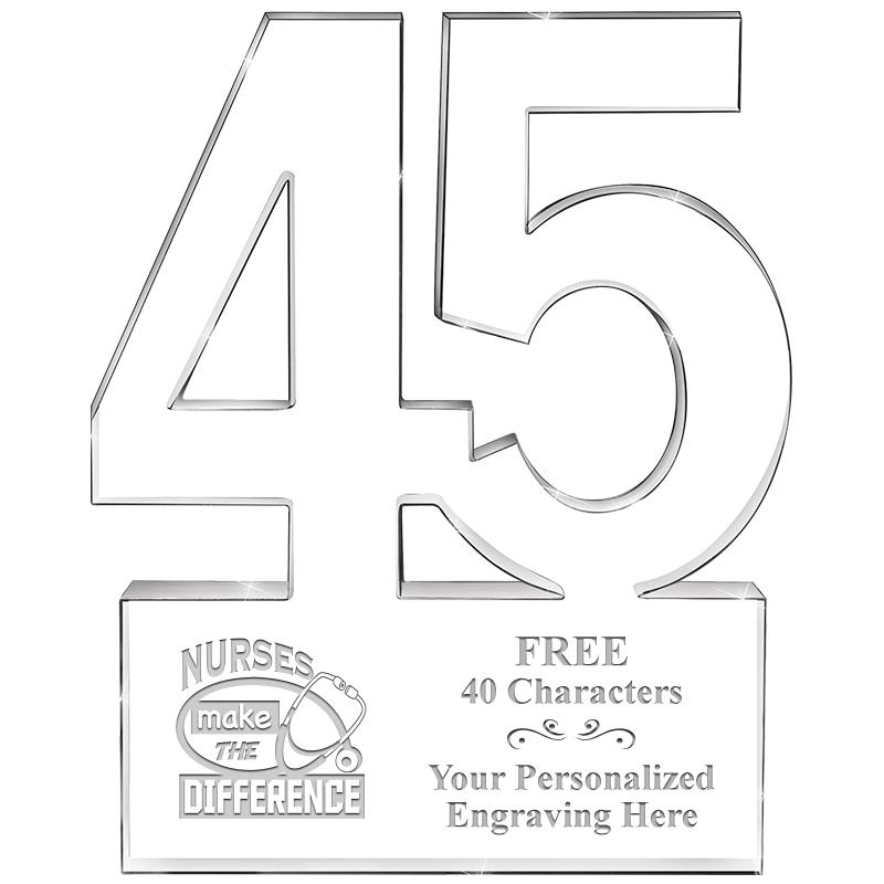 6" 45 YEARS OF SERVICE ACRYLIC