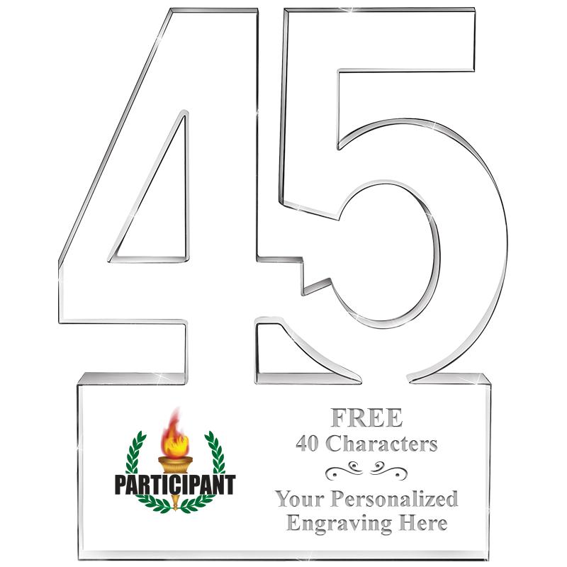 6" 45 YEARS OF SERVICE ACRYLIC