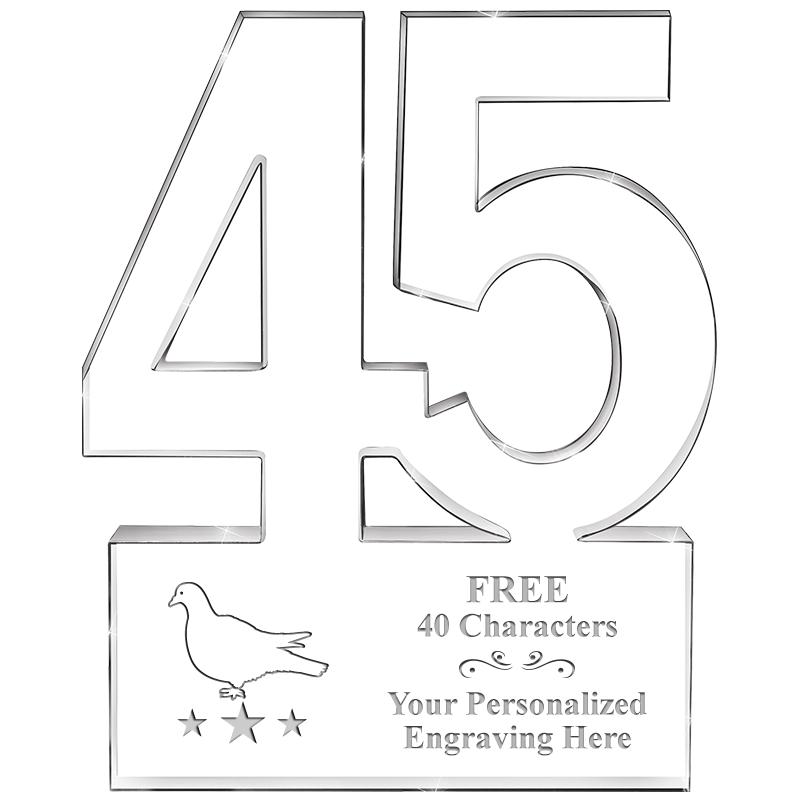 6" 45 YEARS OF SERVICE ACRYLIC