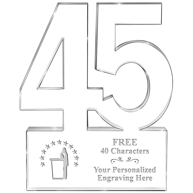 6" 45 YEARS OF SERVICE ACRYLIC