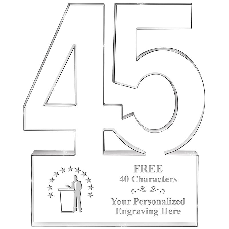 6" 45 YEARS OF SERVICE ACRYLIC