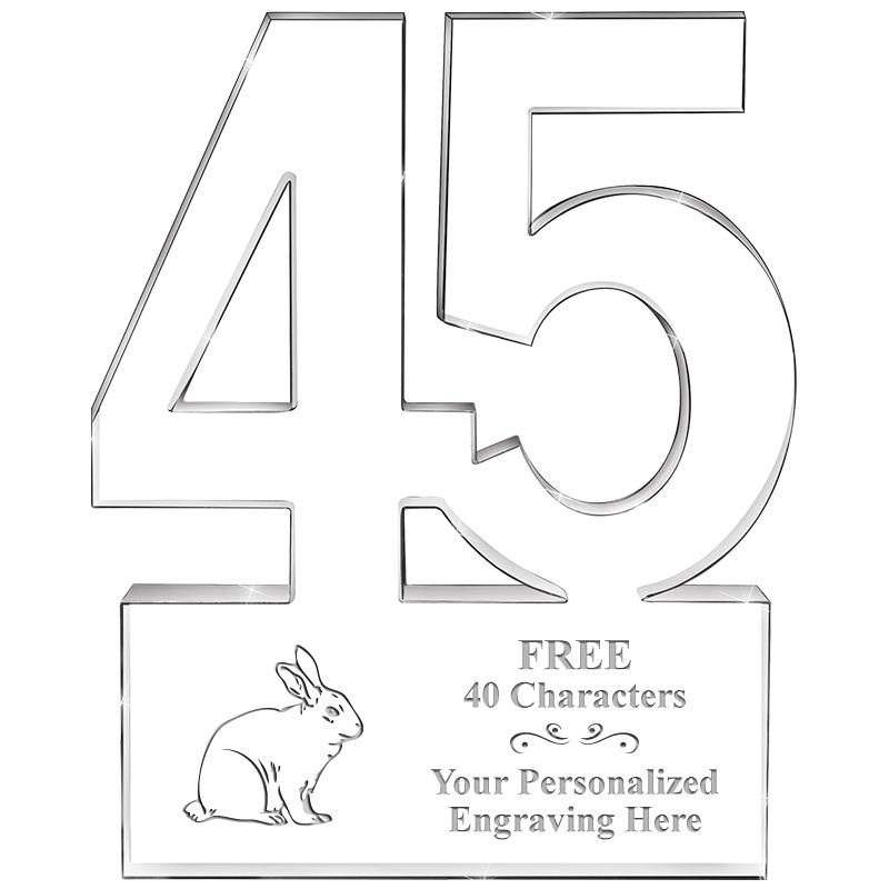 6" 45 YEARS OF SERVICE ACRYLIC