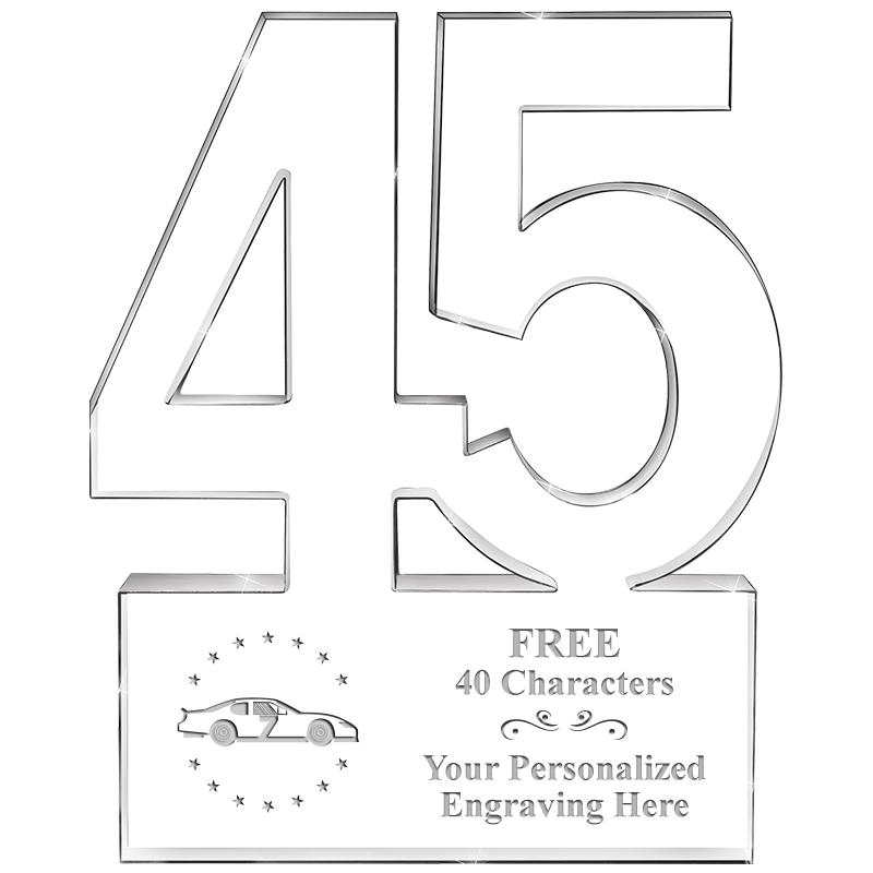 6" 45 YEARS OF SERVICE ACRYLIC