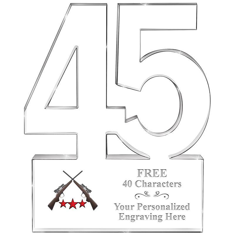 6" 45 YEARS OF SERVICE ACRYLIC