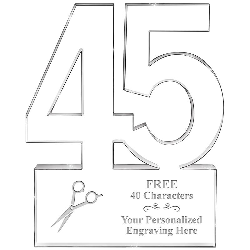 6" 45 YEARS OF SERVICE ACRYLIC