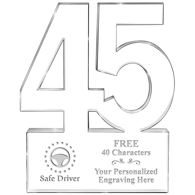 6" 45 YEARS OF SERVICE ACRYLIC