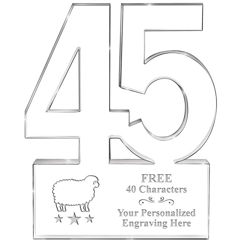 6" 45 YEARS OF SERVICE ACRYLIC