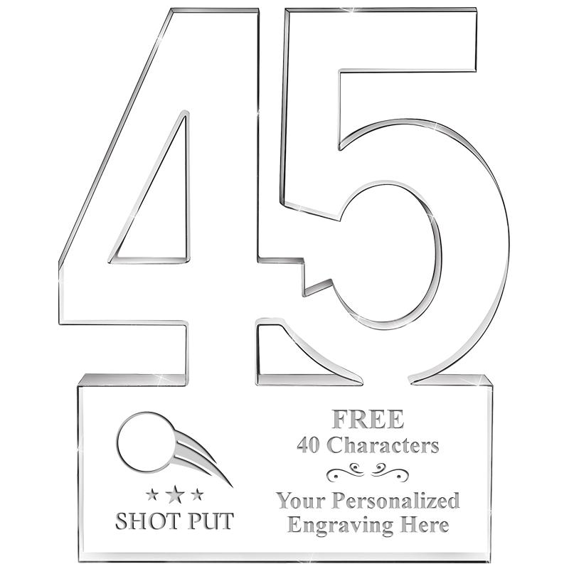 6" 45 YEARS OF SERVICE ACRYLIC