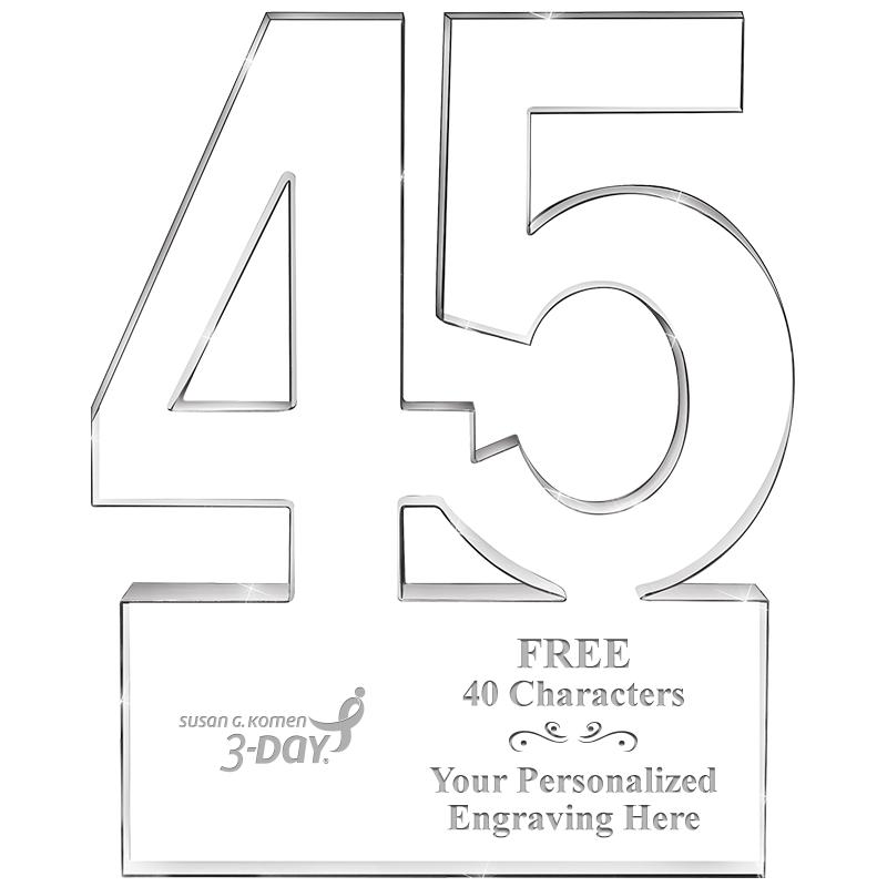 6" 45 YEARS OF SERVICE ACRYLIC