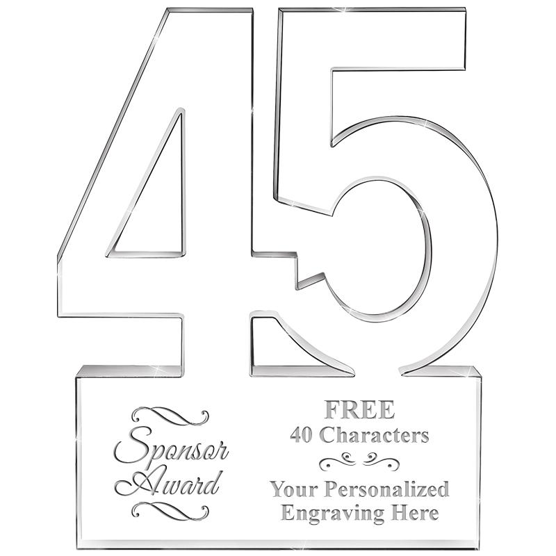 6" 45 YEARS OF SERVICE ACRYLIC