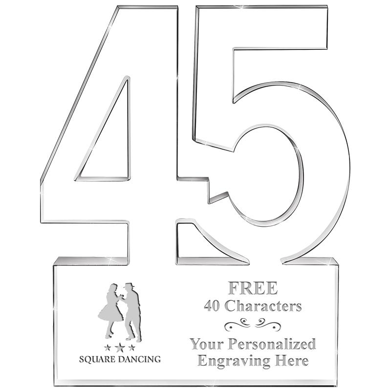 6" 45 YEARS OF SERVICE ACRYLIC