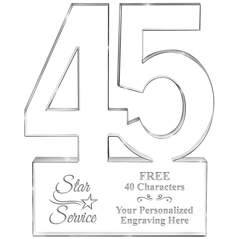 6" 45 YEARS OF SERVICE ACRYLIC