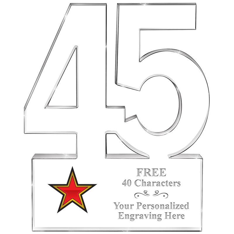 6" 45 YEARS OF SERVICE ACRYLIC