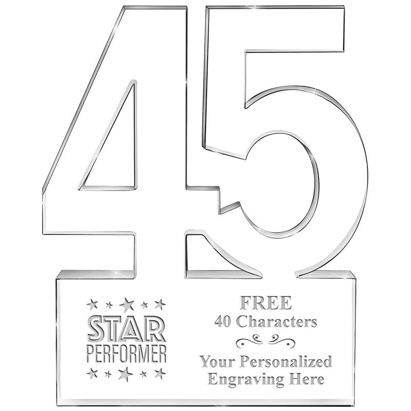 6" 45 YEARS OF SERVICE ACRYLIC