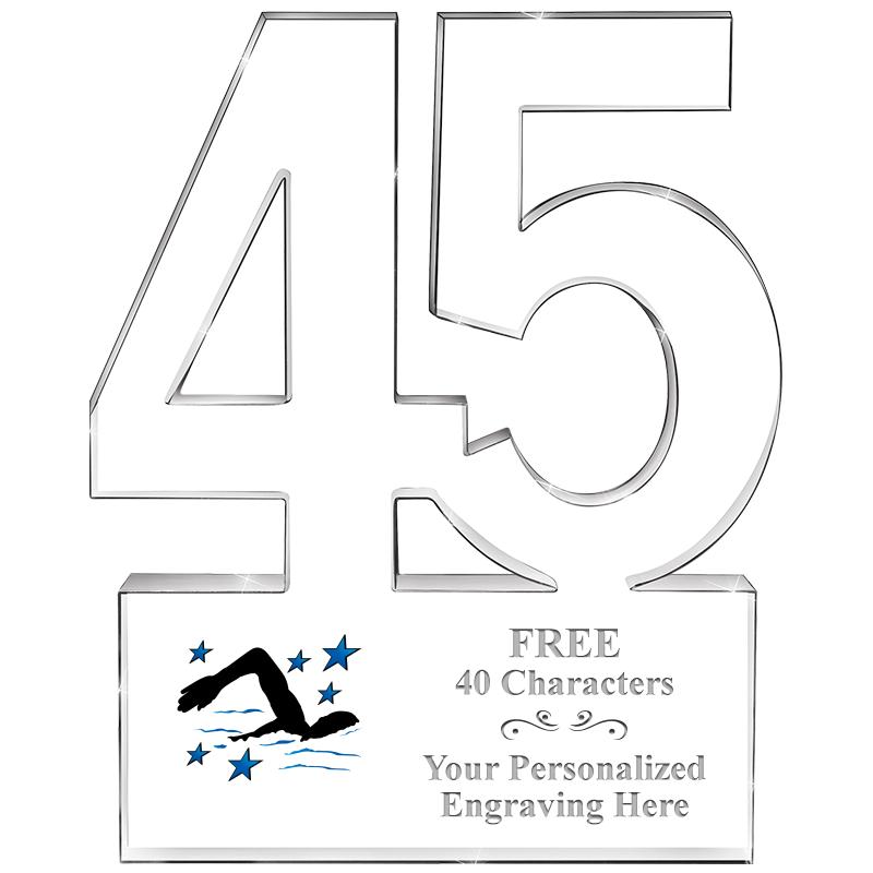 6" 45 YEARS OF SERVICE ACRYLIC