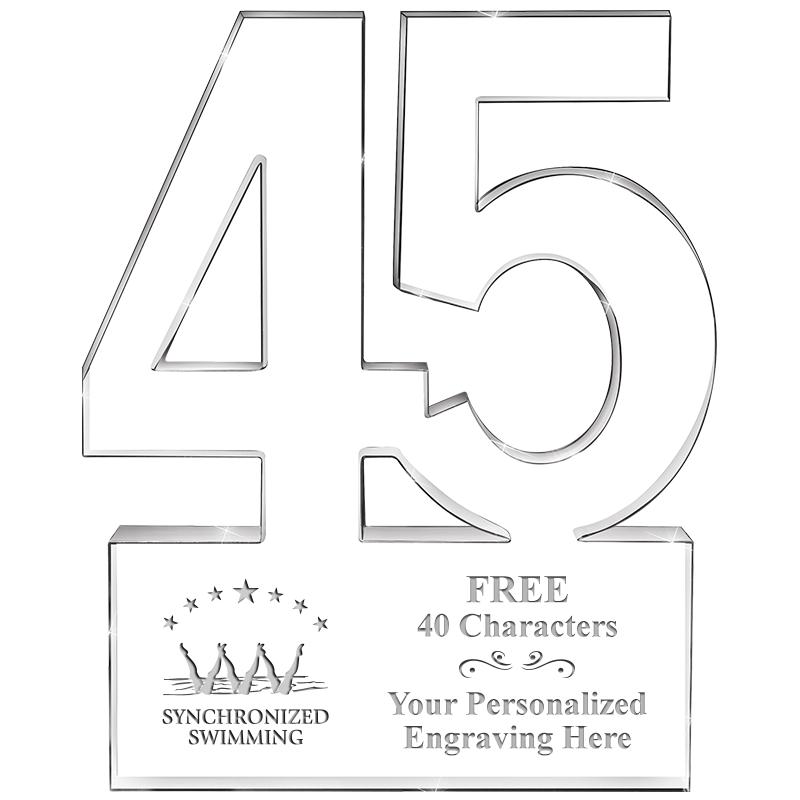 6" 45 YEARS OF SERVICE ACRYLIC