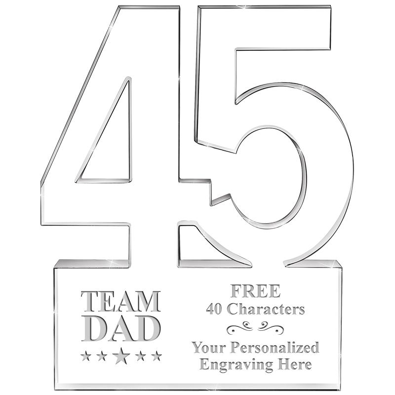 6" 45 YEARS OF SERVICE ACRYLIC