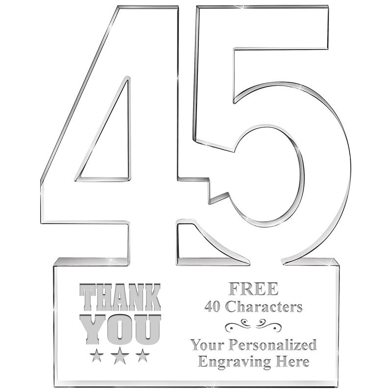 6" 45 YEARS OF SERVICE ACRYLIC