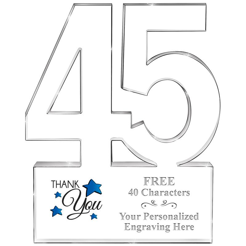 6" 45 YEARS OF SERVICE ACRYLIC