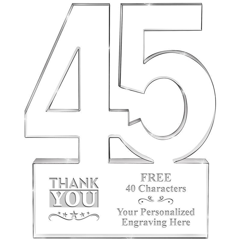 6" 45 YEARS OF SERVICE ACRYLIC