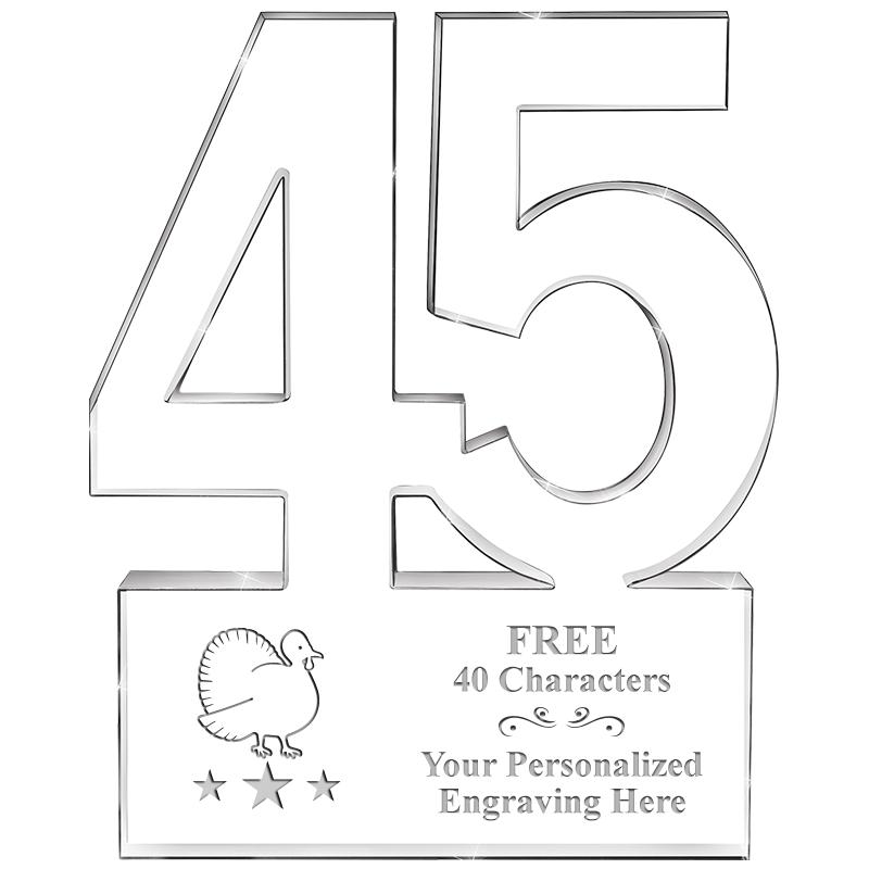 6" 45 YEARS OF SERVICE ACRYLIC