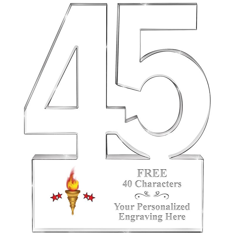 6" 45 YEARS OF SERVICE ACRYLIC