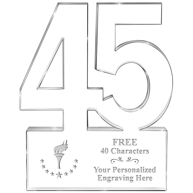 6" 45 YEARS OF SERVICE ACRYLIC