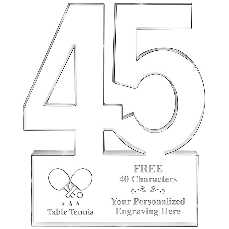 6" 45 YEARS OF SERVICE ACRYLIC