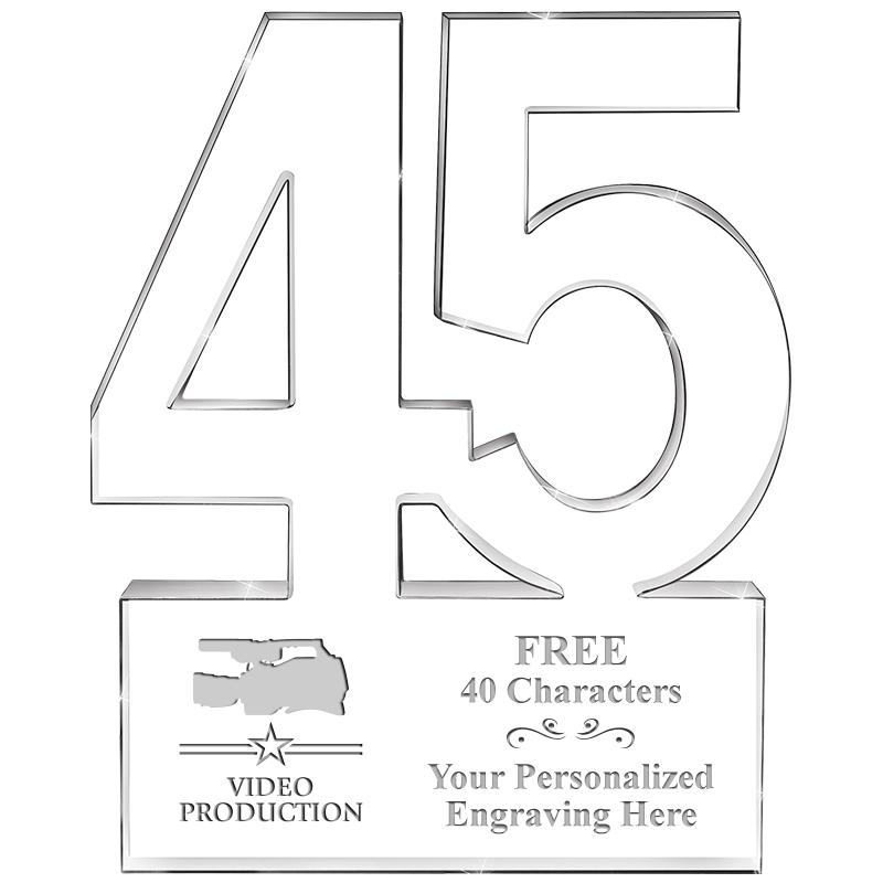 6" 45 YEARS OF SERVICE ACRYLIC