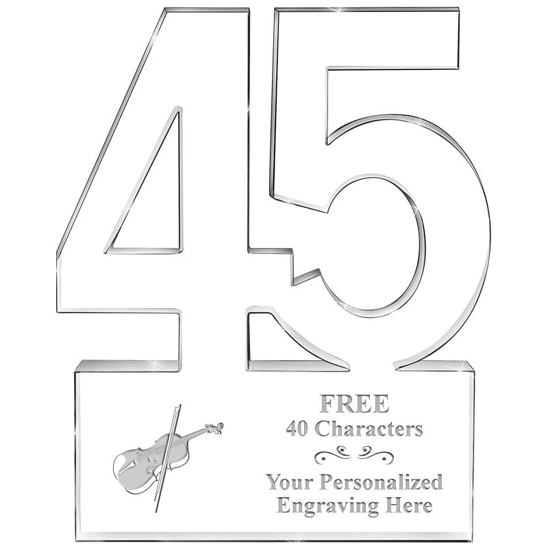 6" 45 YEARS OF SERVICE ACRYLIC