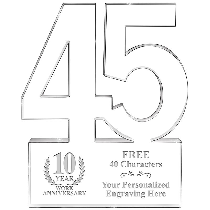 6" 45 YEARS OF SERVICE ACRYLIC