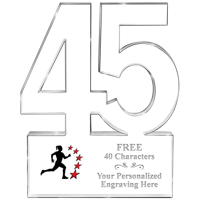 6" 45 YEARS OF SERVICE ACRYLIC