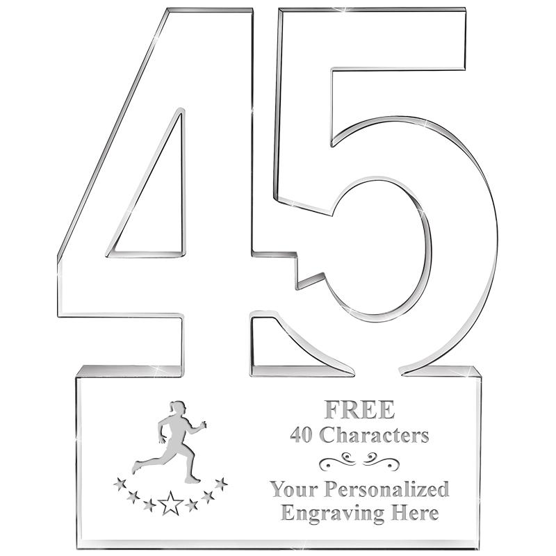 6" 45 YEARS OF SERVICE ACRYLIC