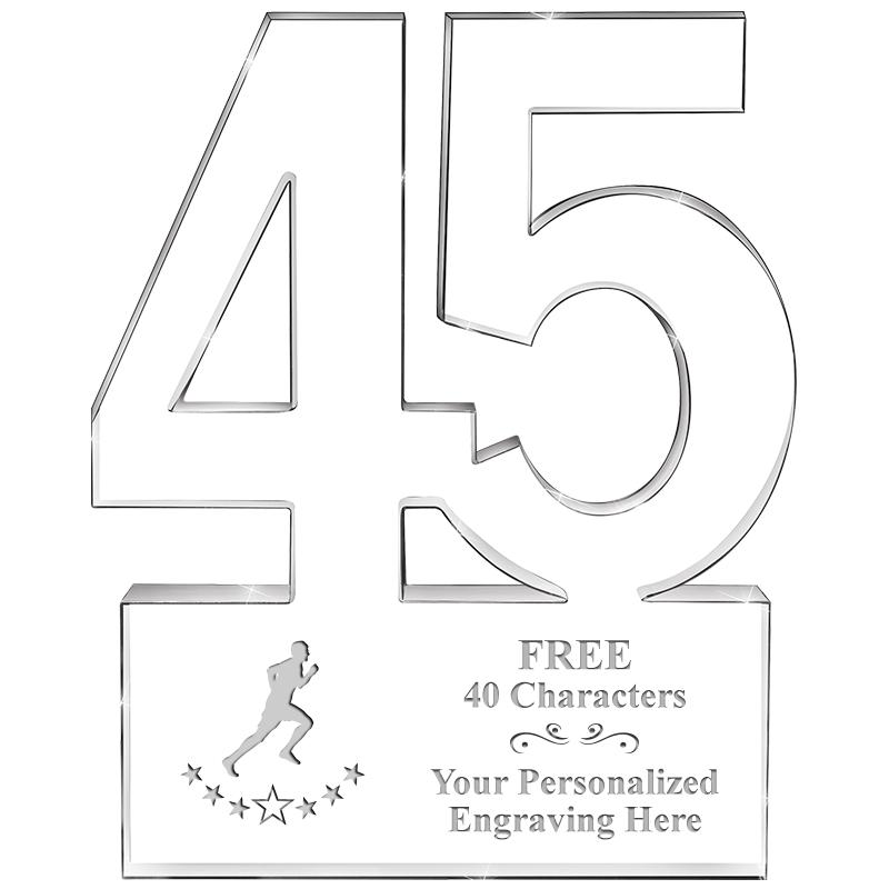 6" 45 YEARS OF SERVICE ACRYLIC