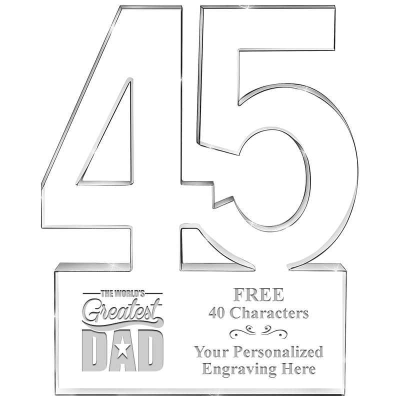 6" 45 YEARS OF SERVICE ACRYLIC