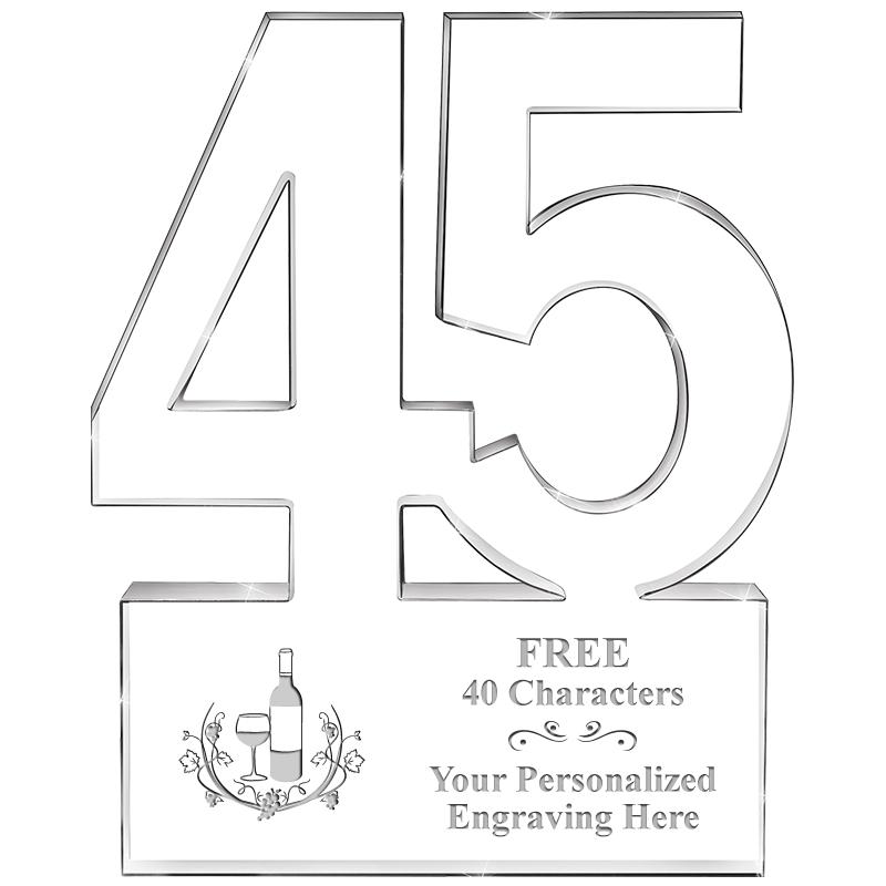 6" 45 YEARS OF SERVICE ACRYLIC