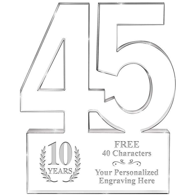 6" 45 YEARS OF SERVICE ACRYLIC