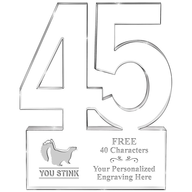 6" 45 YEARS OF SERVICE ACRYLIC