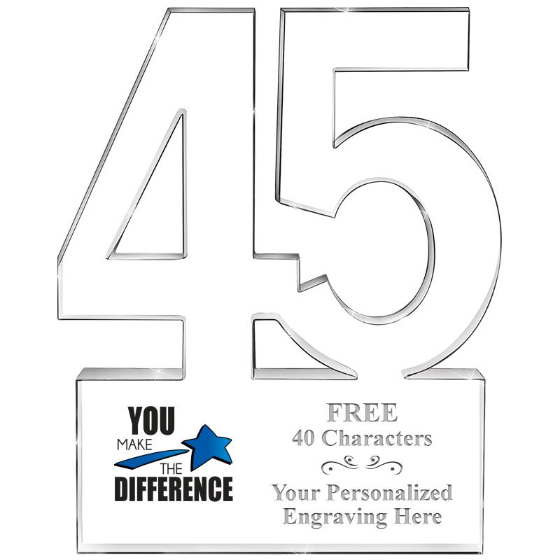 6" 45 YEARS OF SERVICE ACRYLIC