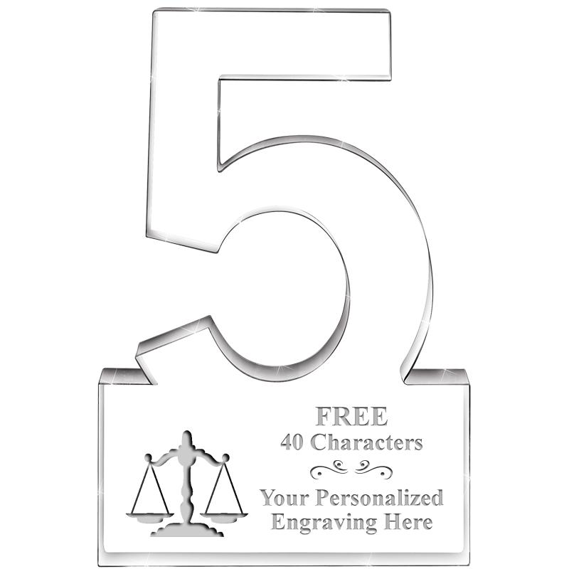 6" 5 YEARS OF SERVICE ACRYLIC