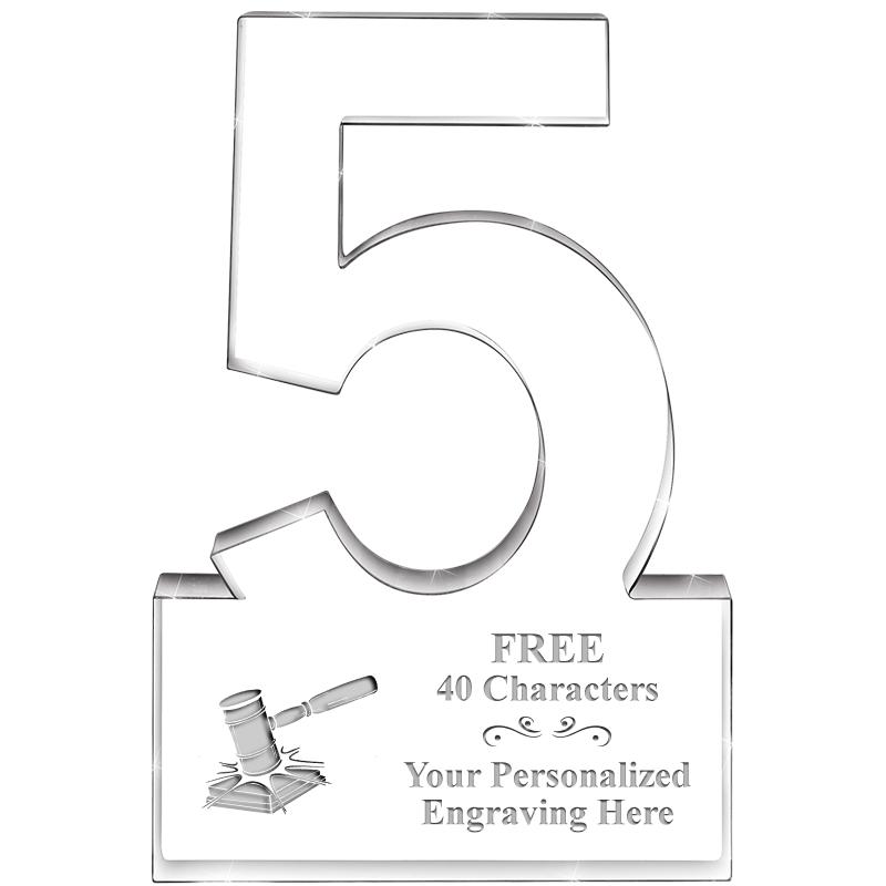 6" 5 YEARS OF SERVICE ACRYLIC