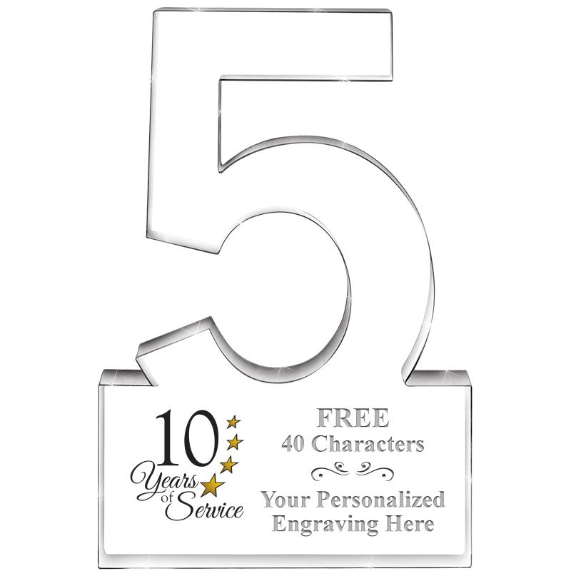 6" 5 YEARS OF SERVICE ACRYLIC