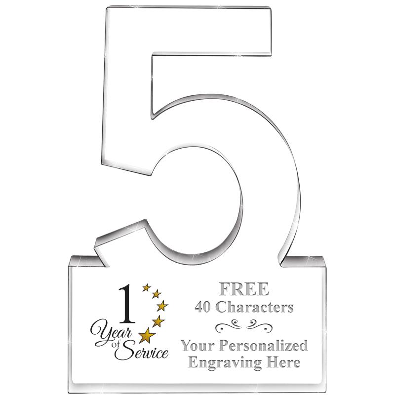 6" 5 YEARS OF SERVICE ACRYLIC