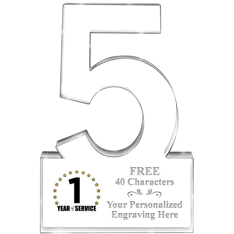 6" 5 YEARS OF SERVICE ACRYLIC